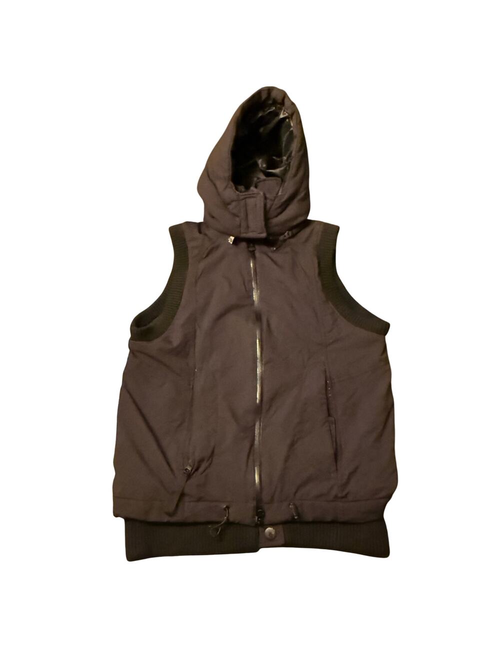 Adidas x Stella Mccartney Puffer Ski Vest Removable Hood Black Size Small